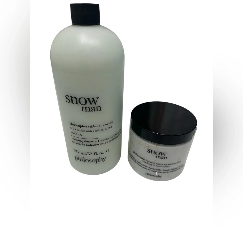 Philosophy Bundle Snow Man Shower Gel-shampoo 32 Oz And Body‎ Cloud Cream 16 Oz